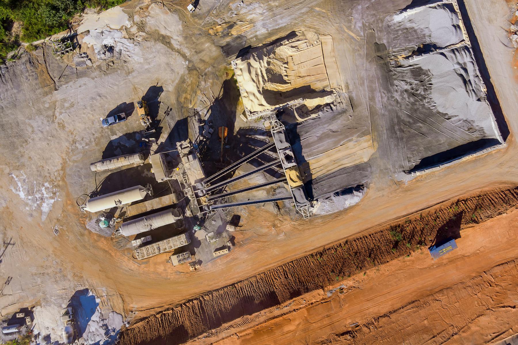 Aerial view of mining operations